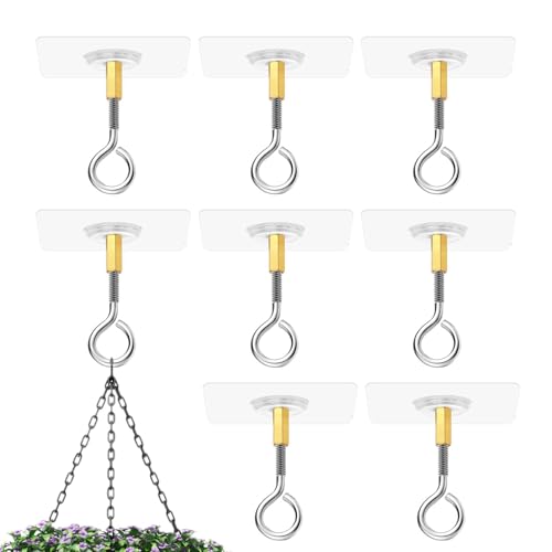 Deckenhaken ohne Bohren, Deckenhaken ohne Beschädigung, 8 Stück Deckenbügel, Augenhaken zum Aufhängen von Kleinen, Windspiel für Badezimmer, Küche, Deckenhaken ohne Bohren, Deckenhaken ohne Beschädigung, 8 Stück Deckenbügel, Augenhaken zum Aufhängen von Kleinen, Windspiel für Badezimmer, Küche, von Obesntln