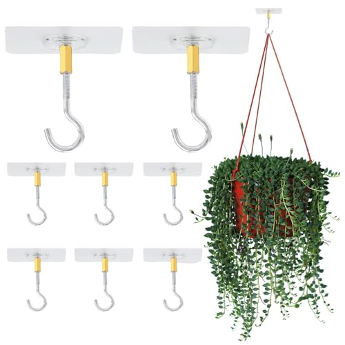 Deckenhaken zum Aufkleben, klebrige Deckenhaken, 8 Haken zum Aufhängen an der Decke, Augenhaken für, Windspiele, Laterne, dekorativer Haken, Dekoration von Obesntln
