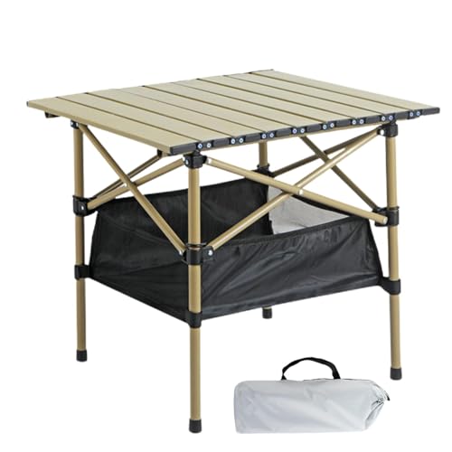 Faltbarer Strandtisch, Campingtisch, tragbar, aufrollbar, mit Aufbewahrungstasche aus Netz, Campingtisch, Picknicktisch aus Metall, mit Transporttasche, einfach für die Faltbarer Strandtisch, Campingtisch, tragbar, aufrollbar, mit Aufbewahrungstasche aus Netz, Campingtisch, Picknicktisch aus Metall, mit Transporttasche, einfach für die von Obesntln