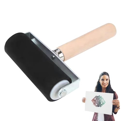 Gummirolle für Bastelarbeiten, Tapezierwalze mit Holzgriff, Stanzwerkzeug und Applikator für die Übertragung von Farbe und Kunst auf Papier Gummirolle für Bastelarbeiten, Tapezierwalze mit Holzgriff, Stanzwerkzeug und Applikator für die Übertragung von Farbe und Kunst auf Papier von Obesntln