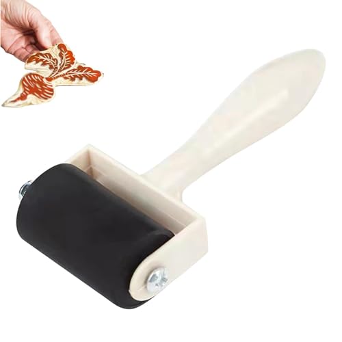 Gummirolle für Bastelarbeiten, mit Holzgriff, Tinten-Applikator, Druckwerkzeug für Drucken, Transfers, Scrapbooking, Kunstpapier, Papier Gummirolle für Bastelarbeiten, mit Holzgriff, Tinten-Applikator, Druckwerkzeug für Drucken, Transfers, Scrapbooking, Kunstpapier, Papier von Obesntln
