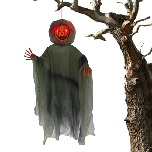 Halloween-Dekoration zum Aufhängen – Geisterdekorationen zum Aufhängen, leuchtende -Halloween-Dekorationen zum Aufhängen | Großer Geist mit Skelett von 91 cm für D-Dekorationen von Obesntln