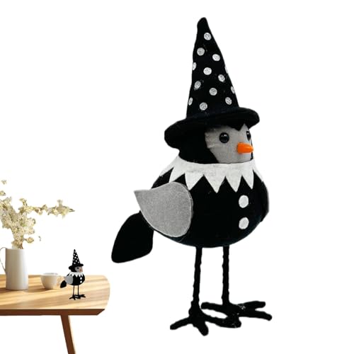 Halloween-Vögel aus schwarzem Filz, Halloween-Vogeldekoration | Halloween-Vogeldekoration, stehend aus Filz, leichte Halloween-Party-Dekoration, niedliches Fotozubehör von Obesntln