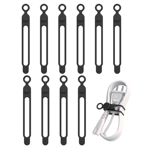 Kabelmanagement-Organizer, 10 Stück Kabelbinder, Kabelbinder, Drahtorganisator, wiederverwendbare Kordel-Organisationsgurte für Zuhause, Küche, Schule von Obesntln
