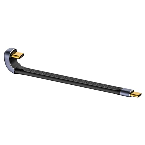 Kurzes Typ-C-Kabel, USB Typ C Kabel 240 W, dünnes flaches Datenkabel, 8K Typ C Stecker auf Stecker abgewinkelt, 40 Gbit/s für Handy von Obesntln