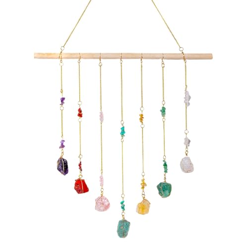 Obesntln Boho-Wanddekoration, Wanddeko aus Edelsteinen, Heimdekoration aus natürlichem Rohstein | Wanddeko aus spirituellen Edelsteinen Boho für den Flur, von Obesntln