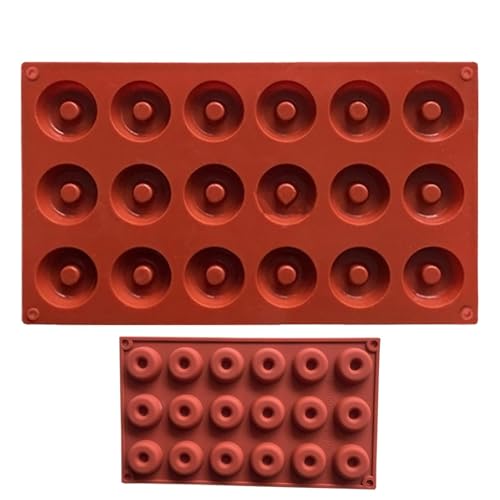 Obesntln Donut-Silikonform, Donut-Formen zum Backen,Antihaftbeschichtete Donutform mit 18 Mulden für Waffeln - Multifunktionaler Donut-Maker, hitzebeständiges Bagel-Tablett für Küche, Picknick und von Obesntln