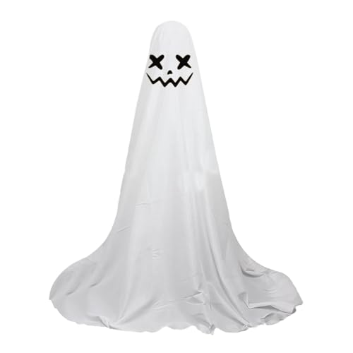 Obesntln Halloween-Geisterdekorationen, Halloween-Geister | Große gruselige Halloween-Dekoration – Geisterveranden-Ornament aus weißem Stoff für zu Hause mit Girlanden von Obesntln