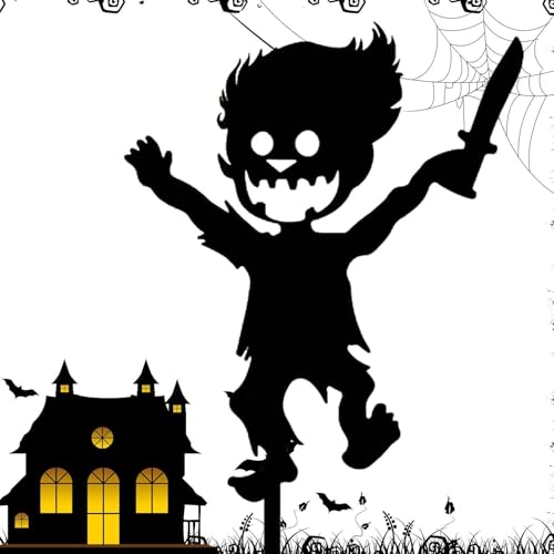 Obesntln Halloween Heringe für Hof, Halloween Garten Pfähle | Halloween Metall Kunstpfahl Halloween Hofschilder | Hof Dekoration Foto Requisiten, Zeichen von Obesntln