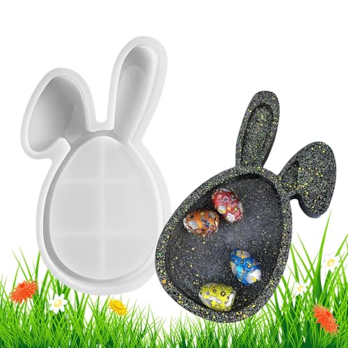 Osterhasen-Harzform – Hasen-Aschenbecherform, Tablett-Formen in Form eines Osterhasens, Form für Schmuck, in Form eines Hasen, Epoxidharz Osterhasen-Harzform – Hasen-Aschenbecherform, Tablett-Formen in Form eines Osterhasens, Form für Schmuck, in Form eines Hasen, Epoxidharz von Obesntln