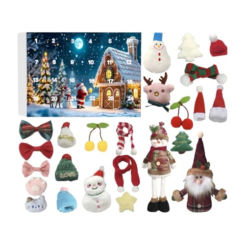Plüsch-Adventskalender | Entzückendes festliches Geschenk aus Plüsch – Countdown-Kalender für Kamin, Tisch, Mantel und Weihnachtsbaumdekoration von Obesntln