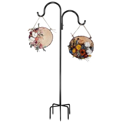 Schäferhaken für den Außenbereich – großer Schäferhaken aus Metall, 130 cm, für Garten, robustes Vogelfutterhaus | Gartenzubehör für Nistkästen, Blumentöpfe, Körbe von Obesntln