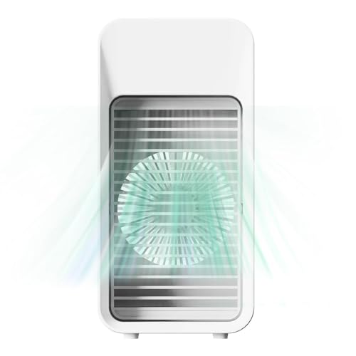 Schreibtisch-Luftkühlungsventilator, Verdunstungskühlung, verstellbare Verdunstungskühler, 7 LEDs, Ventilator Schreibtisch-Luftkühlungsventilator, Verdunstungskühlung, verstellbare Verdunstungskühler, 7 LEDs, Ventilator von Obesntln