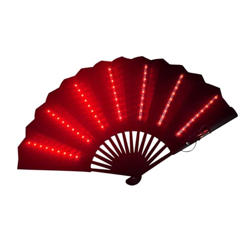 Tragbarer Ventilator mit Licht, Handventilator | Beleuchten Sie den Faltfächer des Festivals | Tragbarer Reisefächer, Zubehör für Karneval, Bühne, Bar, Fotografie von Obesntln