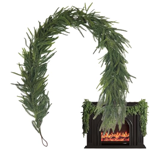 Weihnachtsgirlande - Festlicher Fensterkranz | Wiederverwendbare Wintergirlande für Weihnachtsfeiern, Innendekoration, Kaminsims, Tisch, Tür, Fenster, für Weihnachtsgirlande - Festlicher Fensterkranz | Wiederverwendbare Wintergirlande für Weihnachtsfeiern, Innendekoration, Kaminsims, Tisch, Tür, Fenster, für von Obesntln