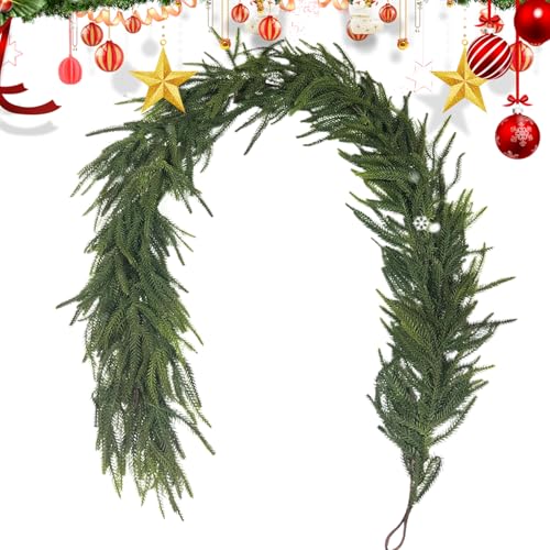 Weihnachtsgirlande für den Außenbereich, künstlicher für Partys | Wiederverwendbare Wintergirlande für Weihnachtsfeiern, Innendekoration, Kaminsims, Tisch, Tür, Fenster, für Weihnachtsgirlande für den Außenbereich, künstlicher für Partys | Wiederverwendbare Wintergirlande für Weihnachtsfeiern, Innendekoration, Kaminsims, Tisch, Tür, Fenster, für von Obesntln