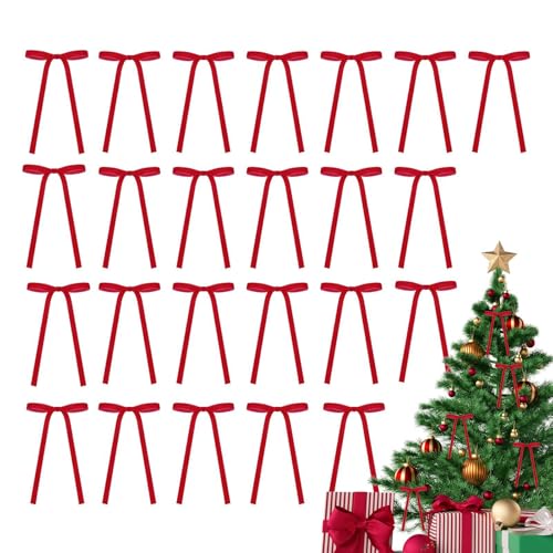 Weihnachtsschleife – rustikale Vintage Weihnachten 12,7 x 17,8 cm, Samtdekoration | Kranzschleifen 24 Stück, Weihnachtsbaumschmuck für Hochzeiten, Geburtstage, Partys Weihnachtsschleife – rustikale Vintage Weihnachten 12,7 x 17,8 cm, Samtdekoration | Kranzschleifen 24 Stück, Weihnachtsbaumschmuck für Hochzeiten, Geburtstage, Partys von Obesntln