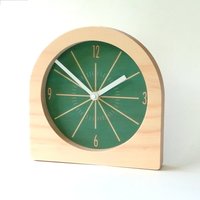 Art Deco Tischuhr Aus Holz Farbenfrohe Moderne Stilluhr von ObjectifyHomeware
