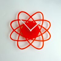 Atom Outline Wanduhr Moderne Acryluhr Der Mitte Des Jahrhunderts von ObjectifyHomeware