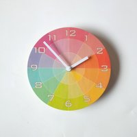 Color Swatch Wanduhr Aus Holz Mit Zahlen. Einzigartige Farbenfrohe Moderne 50Er Jahre Standuhr Für Die Küche, Das Wohnzimmer Oder Schlafzimmer Color Swatch Wanduhr Aus Holz Mit Zahlen. Einzigartige Farbenfrohe Moderne 50Er Jahre Standuhr Für Die Küche, Das Wohnzimmer Oder Schlafzimmer von ObjectifyHomeware