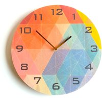 Nazca Bunte Holz Wanduhr Mid Century Modern Stille Uhr von ObjectifyHomeware