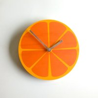 Orange Früchte Wanduhr Aus Holz Stille Uhr Der Mitte Des Jahrhunderts von ObjectifyHomeware
