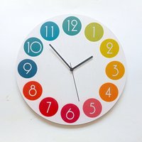 Vergegenständlichte Big Rainbow Dots Wanduhr Mit Ziffern Vergegenständlichte Big Rainbow Dots Wanduhr Mit Ziffern von ObjectifyHomeware