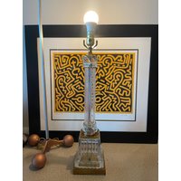 70Er Jahre Paul Hanson Wolkenkratzer Glas Säulenlampe Hollywood Regency 70Er Jahre Paul Hanson Wolkenkratzer Glas Säulenlampe Hollywood Regency von Objectmod