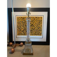 70Er Jahre Paul Hanson Wolkenkratzer Glas Säulenlampe Hollywood Regency von Objectmod