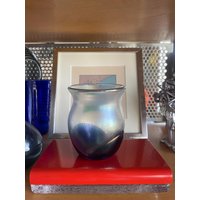 80Er Jahre Jon Bush California Studio Glas Vase Irisierend Opal von Objectmod