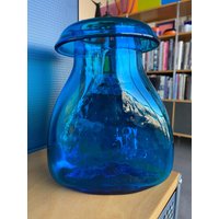 Blenko Joel Joseph Myers Rolled Rim Lip Blaue Glasvase #716 von Objectmod
