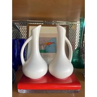 Royal Haeger Matte White Ewer Krug Vasen-Set von Objectmod
