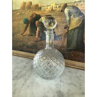 Vintage Runde Kristallkugel Dekanter Mit Stopfen von ObjectsOfDesire8