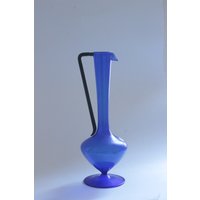Vintage Blaue Vase Aus Glas Vintage Blaue Vase Aus Glas von ObjectsofdesirStudio