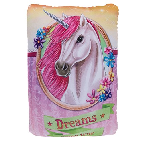 Objektkult Relax-Kissen Einhorn und Regenbogen, Maße (H x B x T): 35 x 25 x 13 cm, Material Hülle: 100% Polyester, Material Füllung: 100% Styropor-Kügelchen, Modell:Einhornkopf Mähne pink von Objektkult