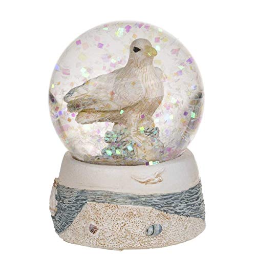 Schüttelkugel Maritim Möwe, (H x B): 6 x 5 cm, Material: Polyresin + Glas, Glitzerkugel/Schneekugel, Dekofigur für Schreibtisch & Co., Mitbringsel und Geschenk mit Urlaubs-Feeling von Objektkult