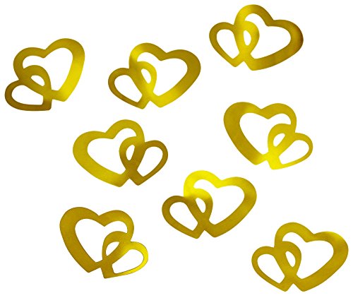 100 Stk Deko Doppel Herzen - silber, rot oder gold (Gold) von Oblique Unique