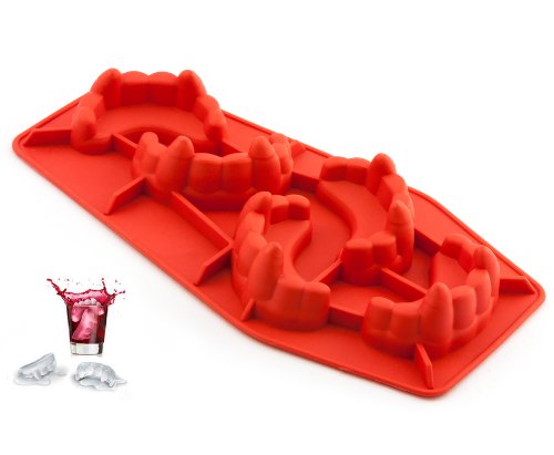 Eiswürfelform Eiswürfel Form wählbar Gehirn Gitarre Pistole Titanic AK-47 Ring Shooter Pistole Vampirzähne Bullets (Modell "Vampirgebiss") von Oblique Unique
