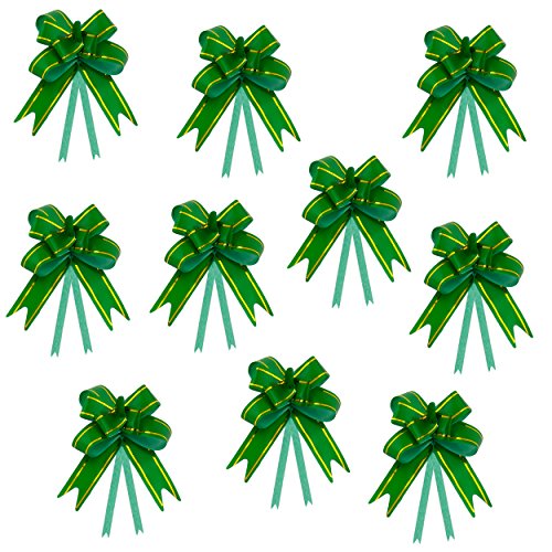 Oblique-Unique® 10 Geschenkschleifen mit Geschenkbändern für Geschenke und Zuckertüten - Farben und Größe wählbar (Grün 10x7cm) von Oblique Unique