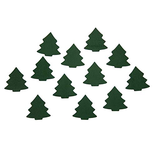 Oblique Unique® 12 Holz Tannen Bäume Weihnachtsbäume Groß - Holzdeko Tischdeko Weihnachtsdeko für Adventskalender Adventskranz Geschenk Deko Weihnachten - Farbe wählbar (Grün) von Oblique Unique