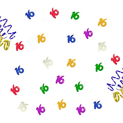 Oblique-Unique® 16. Geburtstag Jubiläum Konfetti bunt Tisch Deko Streudeko 14g von Oblique Unique