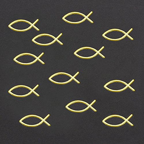 Oblique-Unique® 25 x Fische in Gold für Kommunion Taufe als Deko Streuteile Tischdeko Streudeko von Oblique Unique