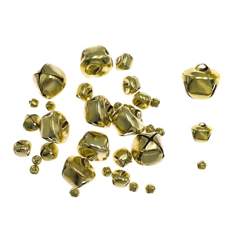 Oblique Unique® 30x Metall Glöckchen Glocken als Tisch Streudeko Weihnachtsbaum Deko Geschenk Dekoration Weihnachtsdeko (Gold) von Oblique Unique