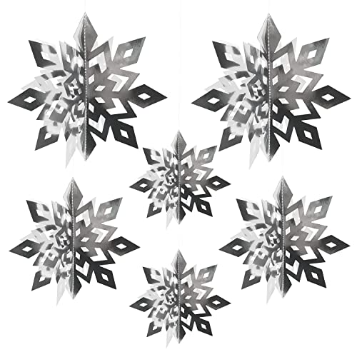 Oblique Unique® 3D Schneeflocken 6er Set Schneekristalle Eiskristalle Deckenhänger Deko für Weihnachten und Winter Dekoration Weihnachtsdeko (Silber) von Oblique Unique