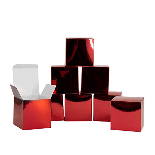 Oblique Unique® 8 Pappschachteln für DIY Adventskalender Advent Kisten Boxen Schachteln Glänzend für Weihnachten zum Basteln Befüllen Dekorieren - Farbe wählbar (Rot) von Oblique Unique