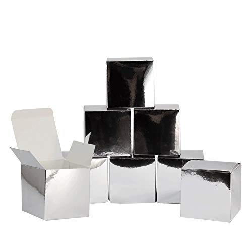 Oblique Unique® 8 Pappschachteln für DIY Adventskalender Advent Kisten Boxen Schachteln Glänzend für Weihnachten zum Basteln Befüllen Dekorieren - Farbe wählbar (Silber) von Oblique Unique