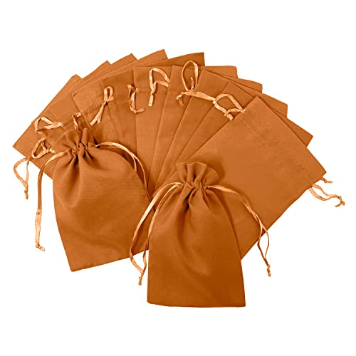 Oblique Unique® Baumwollbeutel mit Zugband 12 Stück Stoffsäckchen Stoffbeutel für Geschenke als Deko zu Weihnachten für DIY Adventskalender UVM. (Orange) von Oblique Unique