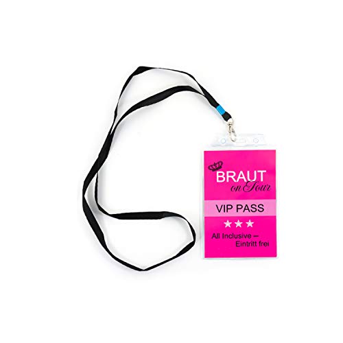 Oblique-Unique® Braut VIP Pass I Team Braut Pass I Braut Security Pass - wählbar I inklusive Kunststoffhülle Karabiner und Band (Braut) von Oblique Unique