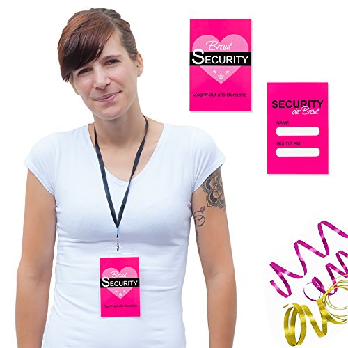 Oblique Unique® Braut VIP Pass I Team Braut Pass I Braut Security Pass - wählbar I inklusive Kunststoffhülle Karabiner und Band (Braut Security) von Oblique Unique