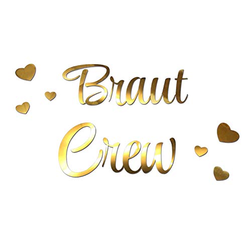 Oblique Unique® Bügelbild für JGA Junggesellinnenabschied Hochzeit - Braut to Be - Team Braut - Braut Crew + Herzen Bilder zum Aufbügeln - Motiv wählbar (Braut Crew) von Oblique Unique